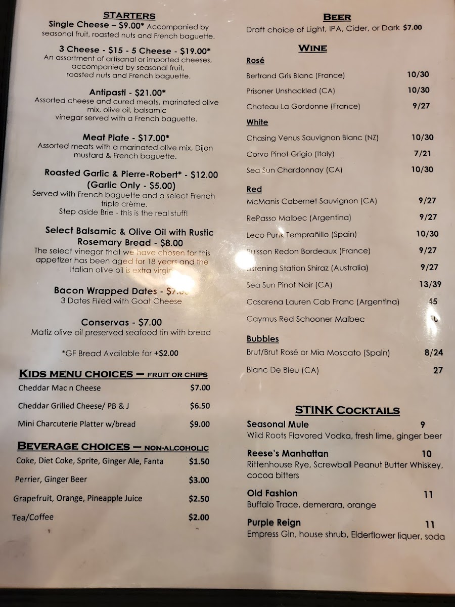 Menu Stink Cheese-Meat And El Tufo Wine Bar-2